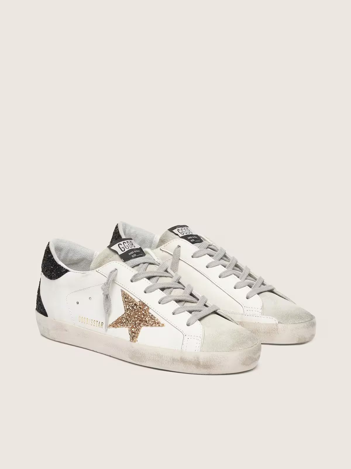 Golden Goose - Super-Star à paillettes dorées et noires