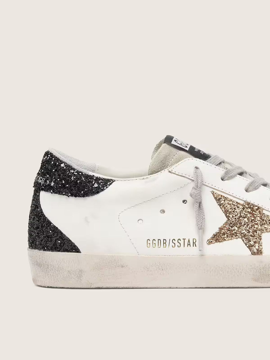 Golden Goose - Super-Star à paillettes dorées et noires