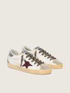 Golden Goose - Super-Star à paillettes bordeaux et argenté