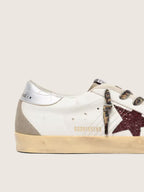 Golden Goose - Super-Star à paillettes bordeaux et argenté