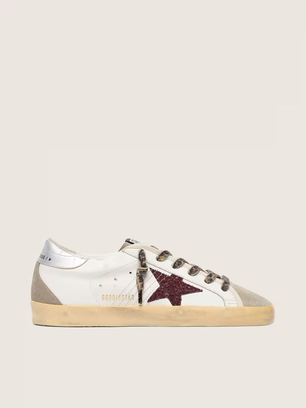 Golden Goose - Super-Star à paillettes bordeaux et argenté