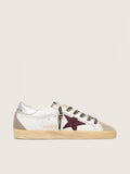Golden Goose - Super-Star à paillettes bordeaux et argenté