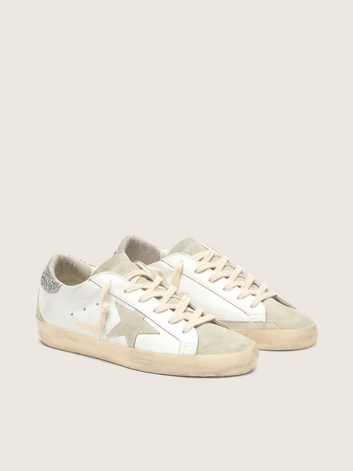 Golden Goose - Super-Star grise et à paillettes argentées