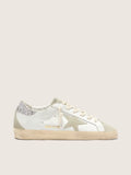 Golden Goose - Super-Star grise et à paillettes argentées