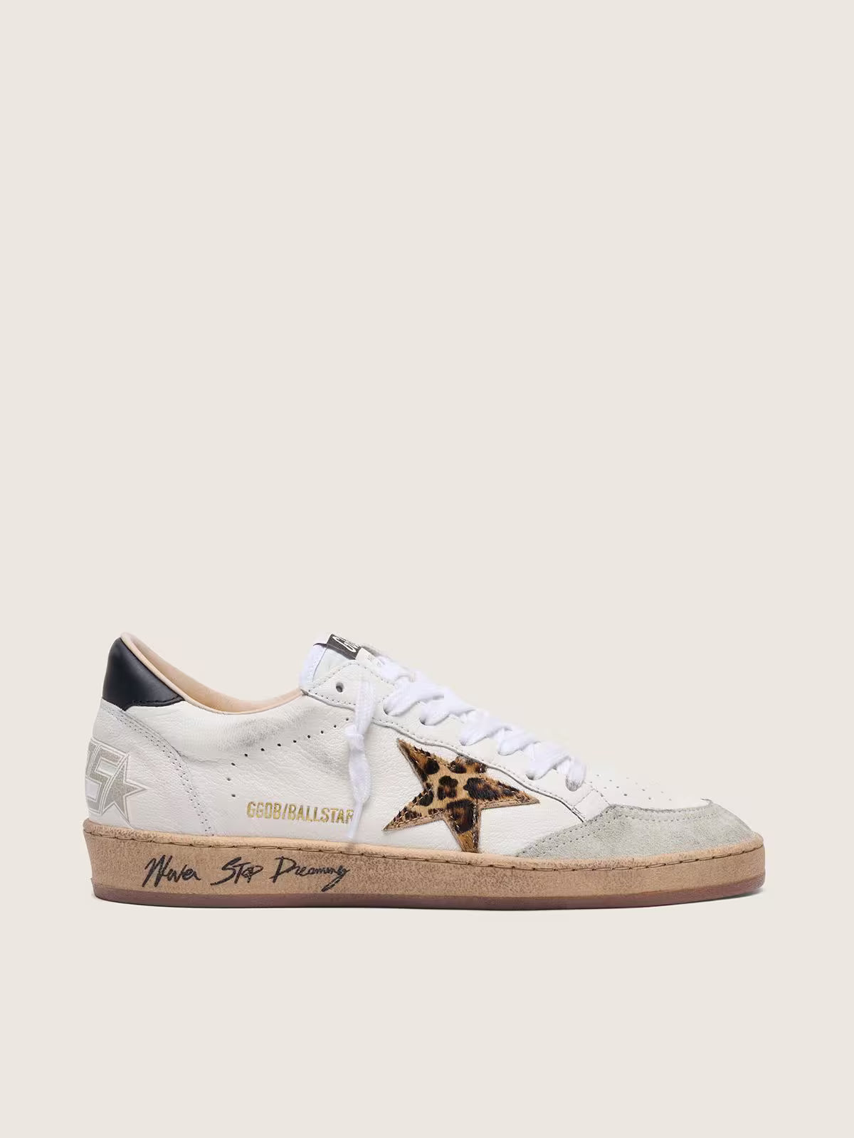 Golden Goose - Ball Star léopard et contrefort noir