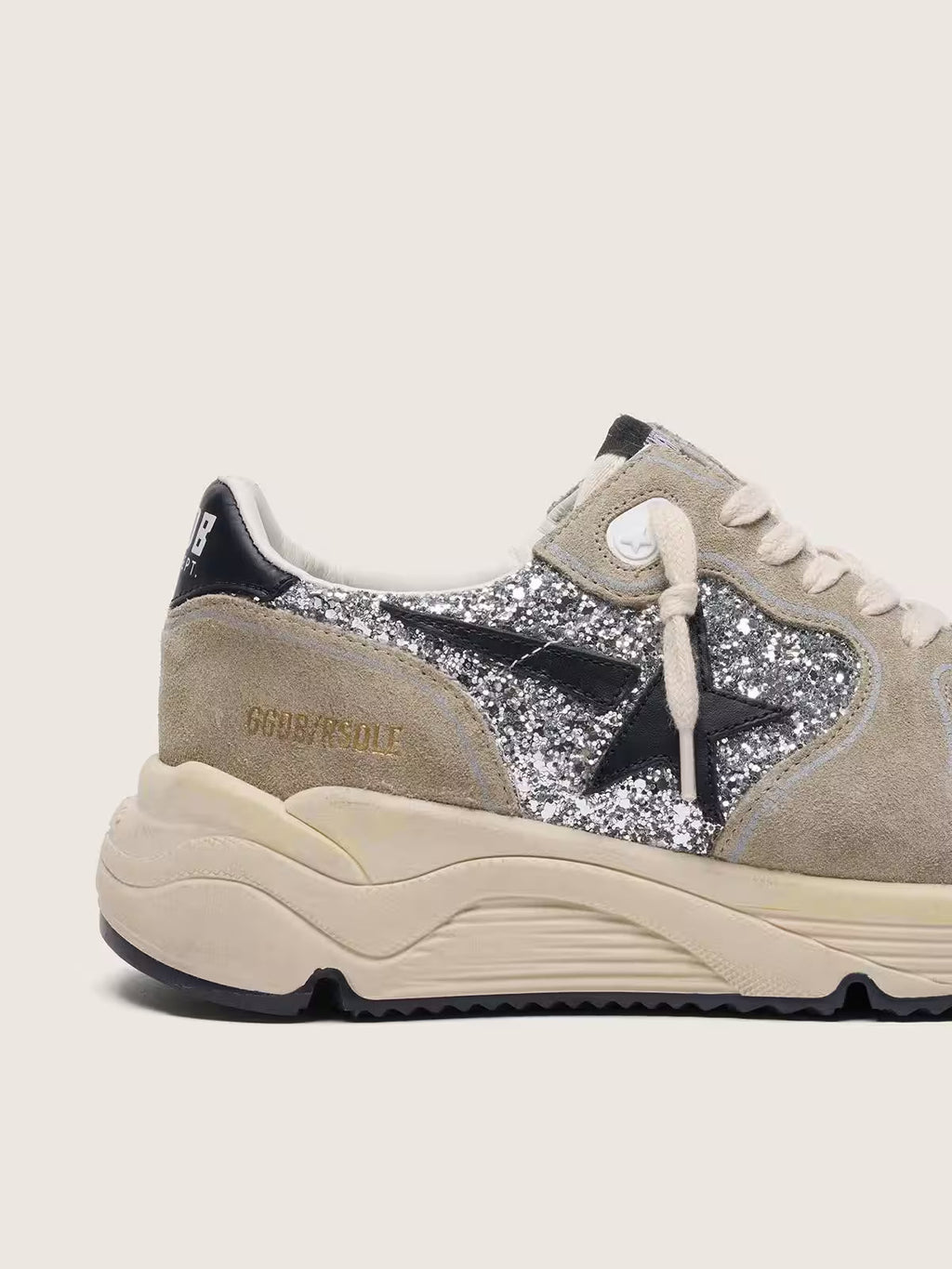 Golden Goose - Running Sole à paillettes argentées